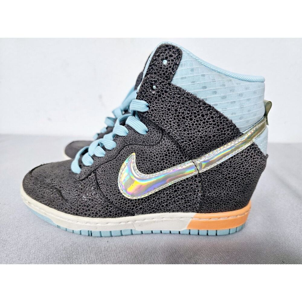 Nike Dunk Sky Hi Premium Dark Grey Glacier Ice Wedge 585560 Womens Size 5.5